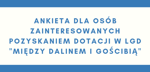 Ankieta dla osób zainteresowanych pozyskaniem dotacji w LGD “Między Dalinem i Gościbią”