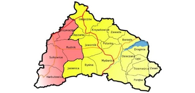 Obszar działania LGD “Między Dalinem i Gościbią”