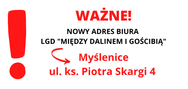 WAŻNE!!! Zmiana lokalizacji biura LGD