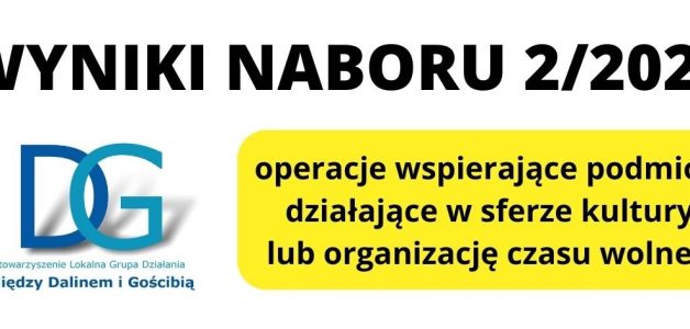 WYNIKI NABORU 2/2022- operacje wspierające podmioty działające w sferze kultury lub organizację czasu wolnego