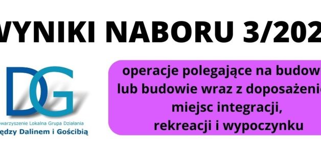 WYNIKI NABORU 3/2022- operacje polegające na budowie lub budowie wraz z doposażeniem miejsc integracji, rekreacji i wypoczynku