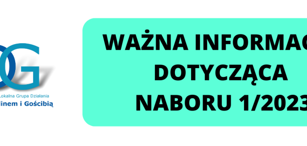 WAŻNE! INFORMACJA DOTYCZĄCA NABORU 1/2023