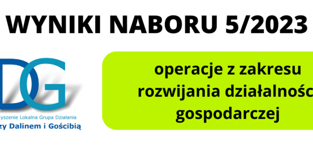 WYNIKI NABORU 5/2023- operacje polegające na rozwoju działalności gospodarczej