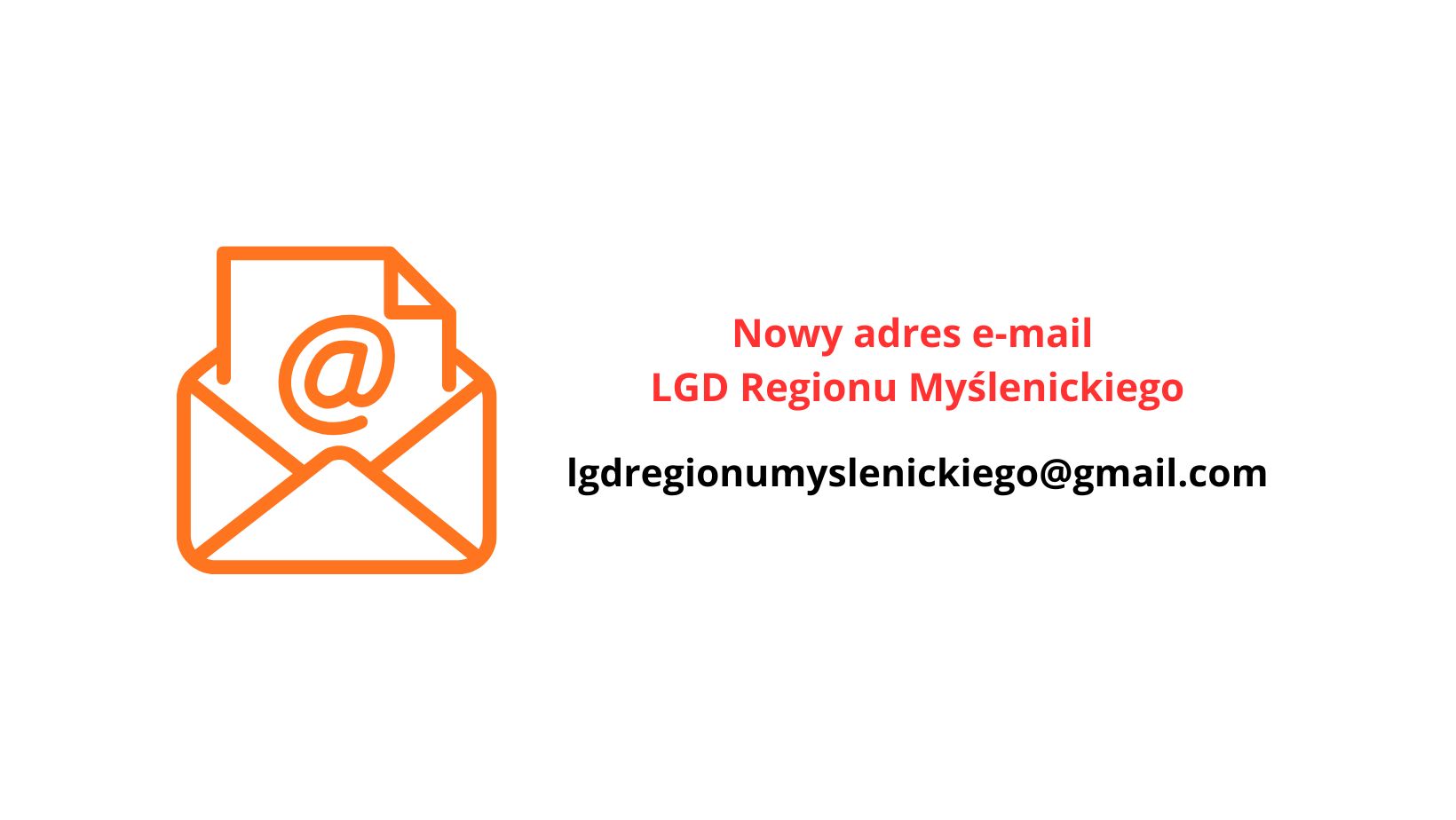 Nowy adres e-mail LGD Regionu Myślenickiego