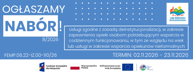 OGŁOSZENIE NR 8/2026 O NABORZE WNIOSKÓW O UDZIELENIE WSPARCIA NABÓR NR FEMP.06.22-IZ.00-110/26